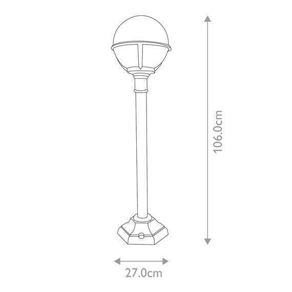 Градински стълб Glenbeigh 1xE27 Black Elstead Lighting GLENBEIGH-PILLAR | Osvetlenieto.bg