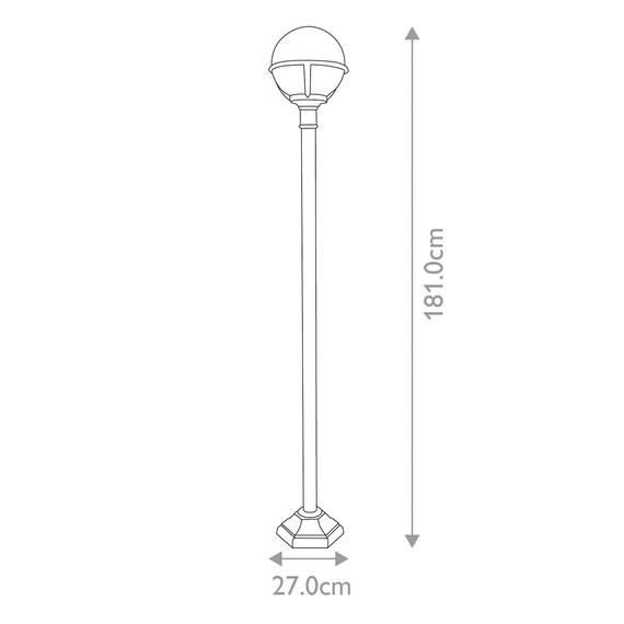 Градински стълб Glenbeigh 1xE27 Black Elstead Lighting GLENBEIGH-POST | Osvetlenieto.bg