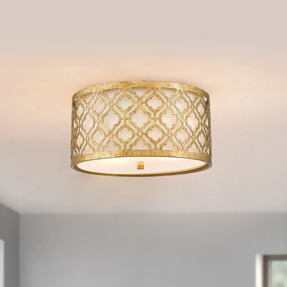 Плафон Arabella 2xE27 Gilded Nola Distressed Gold Ivory Shade Gilded Nola GN-ARABELLA-F | Osvetlenieto.bg
