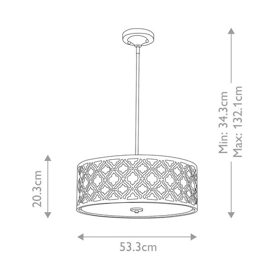 Полилей Arabella 3xE27 Duo-Mount Large Gilded Nola Distressed Gold Ivory Shade Gilded Nola GN-ARABELLA-P-L | Osvetlenieto.bg