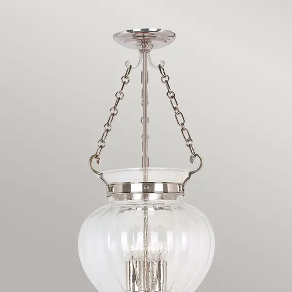 Полилей Finsbury Park 3xE14 Medium Polished Nickel Elstead Lighting FP-P-M-POL-NCKL | Osvetlenieto.bg