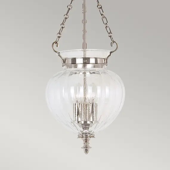 Полилей Finsbury Park 3xE14 Medium Polished Nickel Elstead Lighting FP-P-M-POL-NCKL | Osvetlenieto.bg