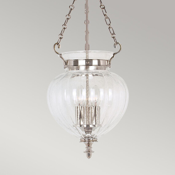 Полилей Finsbury Park 3xE14 Medium Polished Nickel Elstead Lighting FP-P-M-POL-NCKL | Osvetlenieto.bg