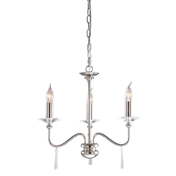 Полилей Finsbury Park 3xE14 Polished Nickel Elstead Lighting FP3-POL-NICKEL | Osvetlenieto.bg