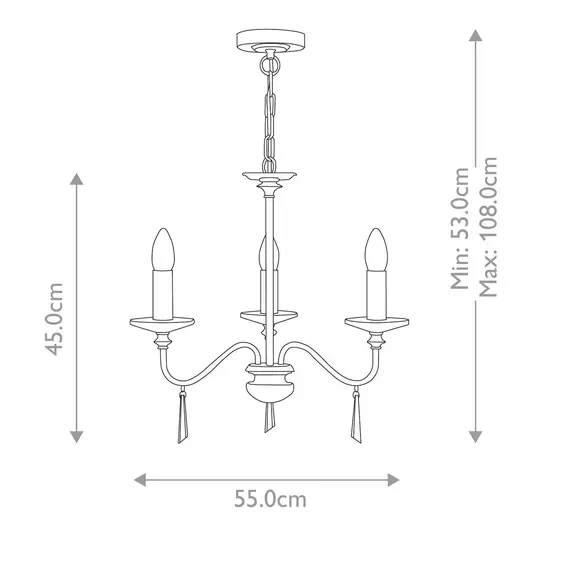 Полилей Finsbury Park 3xE14 Polished Nickel Elstead Lighting FP3-POL-NICKEL | Osvetlenieto.bg