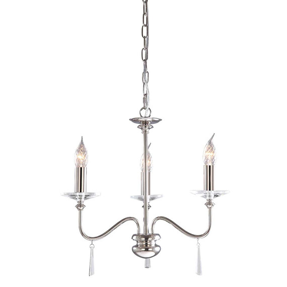 Полилей Finsbury Park 3xE14 Polished Nickel Elstead Lighting FP3-POL-NICKEL | Osvetlenieto.bg
