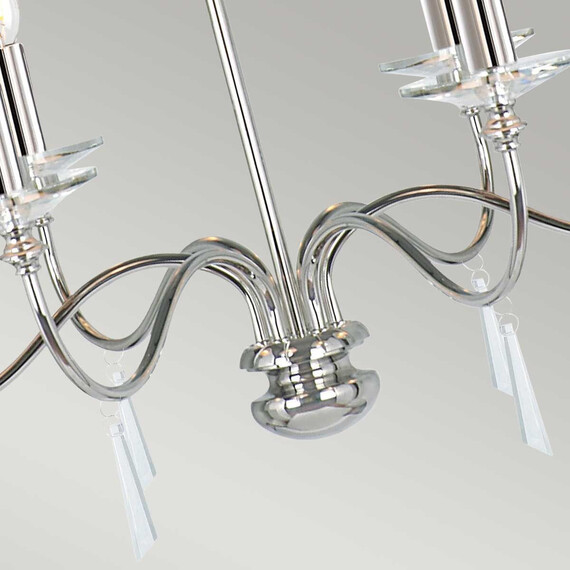 Полилей Finsbury Park 6xE14 Polished Nickel Elstead Lighting FP6-POL-NICKEL | Osvetlenieto.bg