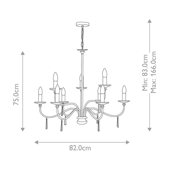 Полилей Finsbury Park 9xE14 Polished Nickel Elstead Lighting FP9-POL-NICKEL | Osvetlenieto.bg