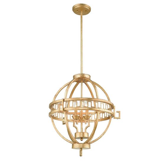 Полилей Lemuria 3xE14 Globe Gilded Nola Distressed Gold Ivory Shade Gilded Nola GN-LEMURIA-3P-A | Osvetlenieto.bg