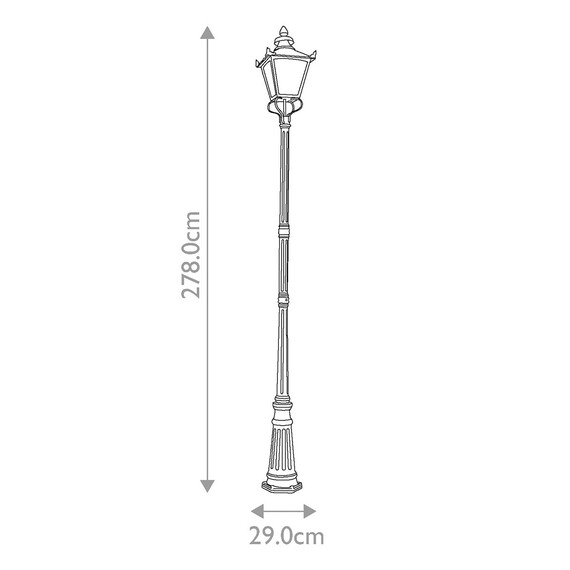 Градински стълб Grampian 1xE27 Black Elstead Lighting GP1-BLACK | Osvetlenieto.bg