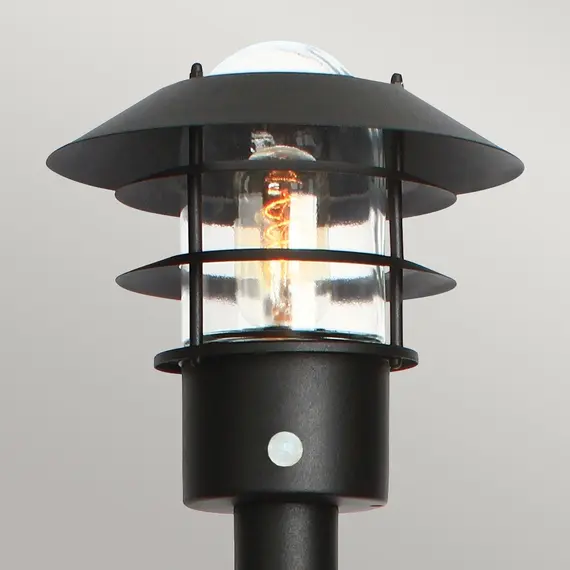 Градински стълб Helsingor 1xE27 Lantern PIR Black Elstead Lighting HELSINGOR-PIR-BOL-BK | Osvetlenieto.bg