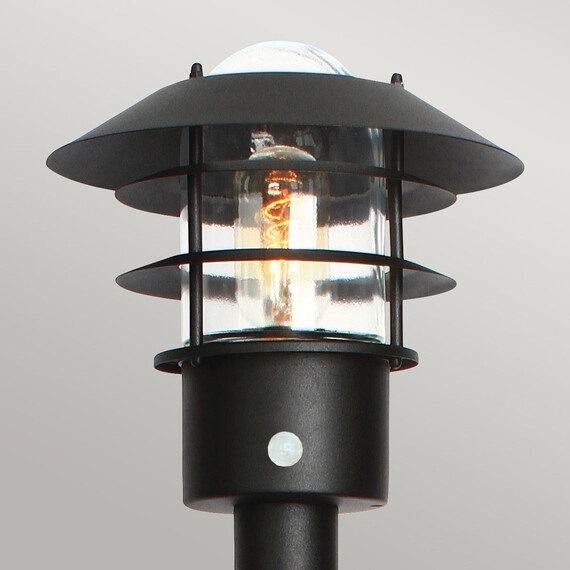 Градински стълб Helsingor 1xE27 Lantern PIR Black Elstead Lighting HELSINGOR-PIR-BOL-BK | Osvetlenieto.bg