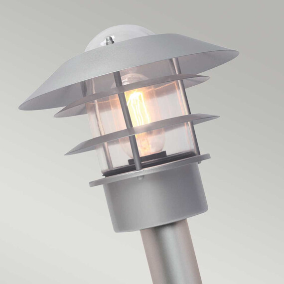 Градински стълб Helsingor 1xE27 Lantern Silver Elstead Lighting HELSINGOR-BOL-SL | Osvetlenieto.bg