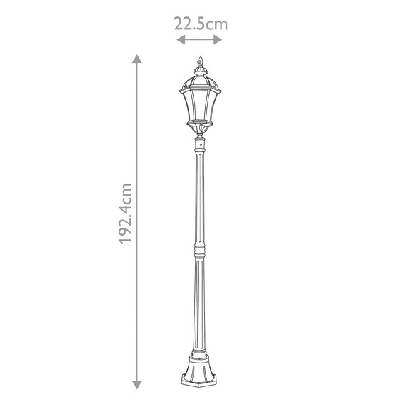 Градински стълб Ledbury 1xE27 Black Garden Zone GZH-LB5 | Osvetlenieto.bg
