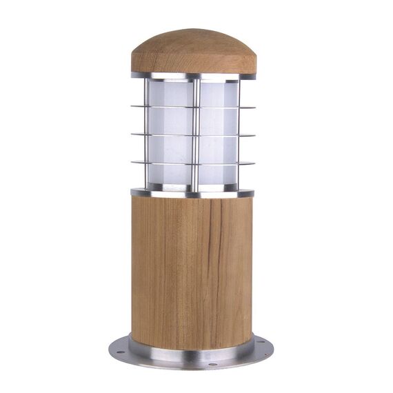 Градински стълб Poole 1xE27 Mini Teak and Stainless Steel Garden Zone GZ-POOLE-MB | Osvetlenieto.bg