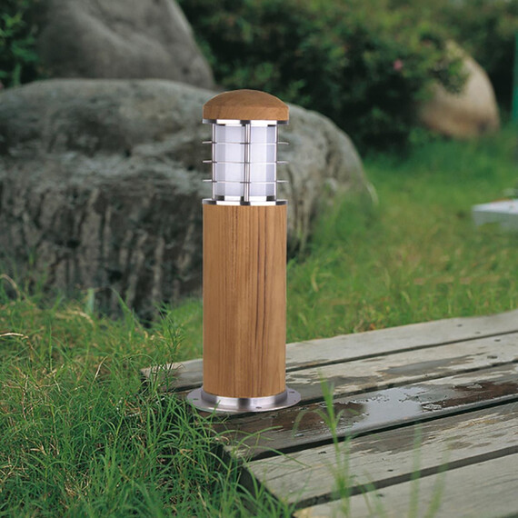 Градински стълб Poole 1xE27 Mini Teak and Stainless Steel Garden Zone GZ-POOLE-MB | Osvetlenieto.bg
