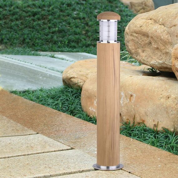 Градински стълб Poole 1xE27 Teak and Stainless Steel Garden Zone GZ-POOLE-B | Osvetlenieto.bg Градински стълб Poole 1xE27 Teak and Stainless Steel Garden Zone GZ-POOLE-B | Osvetlenieto.bg