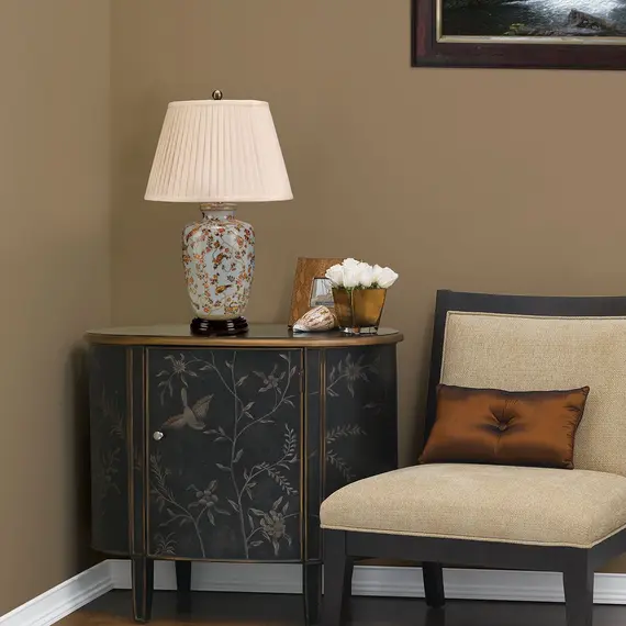 Настолна лампа Gold Birds 1xE27 Light Blue and Gold Elstead Lighting GOLD-BIRDS-TL | Osvetlenieto.bg