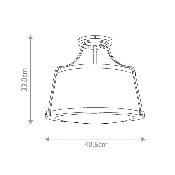 Плафон Charlotte 3xE27 Brushed Caramel Linen Shade Hinkley HK-CHARLOTTE-SF-BC | Osvetlenieto.bg