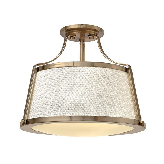 Плафон Charlotte 3xE27 Brushed Caramel Linen Shade Hinkley HK-CHARLOTTE-SF-BC | Osvetlenieto.bg