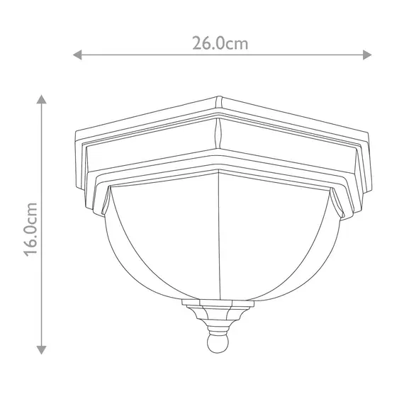 Плафон Fairford 2xE27 Lantern Old Bronze Garden Zone GZH-FF12 | Osvetlenieto.bg