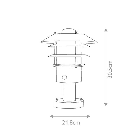 Стояща лампа Helsingor 1xE27 PIR Black Elstead Lighting HELSINGOR-PIR-PED-BK | Osvetlenieto.bg
