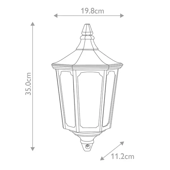Външен аплик Cricklade 1xE27 Half Lantern Black Gold Garden Zone GZH-CKL7 | Osvetlenieto.bg