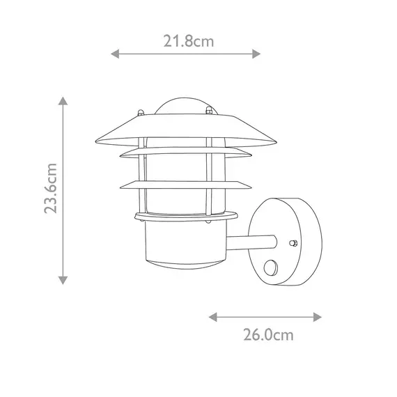 Външен аплик Helsingor 1xE27 PIR Silver Elstead Lighting HELSINGOR-PIR | Osvetlenieto.bg