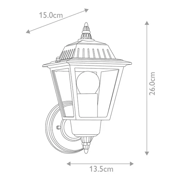 Външен аплик Highnam 1xE27 Weathered Bronze Garden Zone GZH-HN1 | Osvetlenieto.bg
