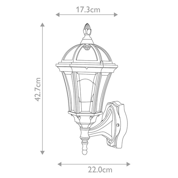 Външен аплик Ledbury 1xE27 Black Garden Zone GZH-LB1 | Osvetlenieto.bg