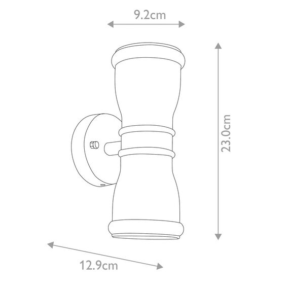 Външен аплик Malvern 2xGU10 Up & Down Lantern Black Garden Zone GZH-MALV | Osvetlenieto.bg Външен аплик Malvern 2xGU10 Up & Down Lantern Black Garden Zone GZH-MALV | Osvetlenieto.bg