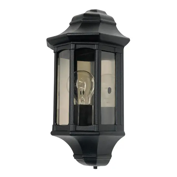 Външен аплик Newbury 1xE27 Half Lantern Black Garden Zone GZH-NB7 | Osvetlenieto.bg