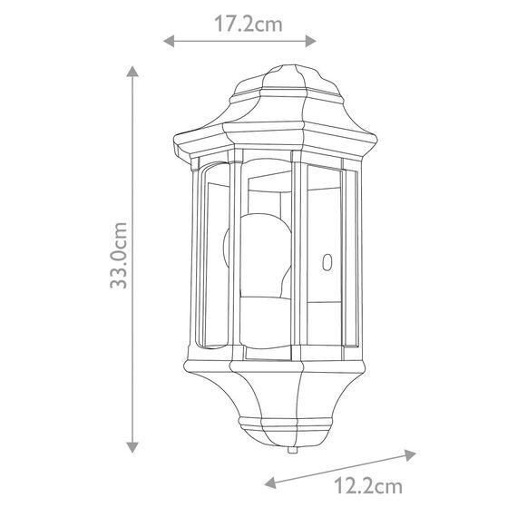Външен аплик Newbury 1xE27 Half Lantern Black Garden Zone GZH-NB7 | Osvetlenieto.bg Външен аплик Newbury 1xE27 Half Lantern Black Garden Zone GZH-NB7 | Osvetlenieto.bg