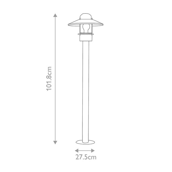 Градински стълб Klampenborg 1xE27 Black Elstead Lighting KLAMPENBORG-BOL-BK | Osvetlenieto.bg