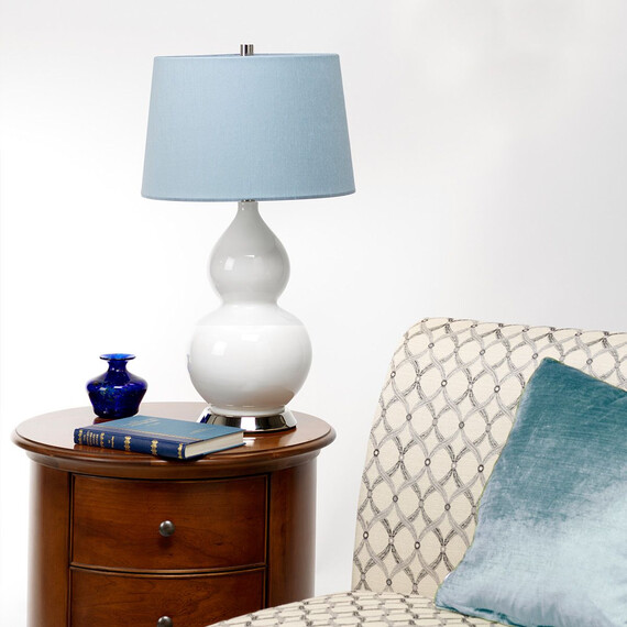 Настолна лампа Isla 1xE27 Table Light Polished Nickel White Blue Elstead Lighting ISLA-PN-TL-BLUE | Osvetlenieto.bg