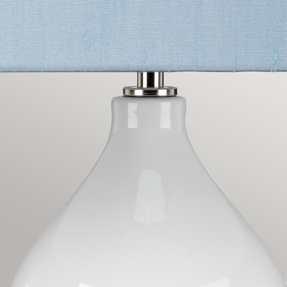 Настолна лампа Isla 1xE27 Table Light Polished Nickel White Blue Elstead Lighting ISLA-PN-TL-BLUE | Osvetlenieto.bg