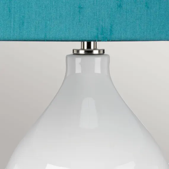 Настолна лампа Isla 1xE27 Table Light Polished Nickel White Teal Elstead Lighting ISLA-PN-TL-TEAL | Osvetlenieto.bg
