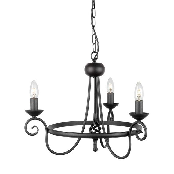 Полилей Harlech 3xE14 Black Black Elstead Lighting HR3A-BLACK | Osvetlenieto.bg