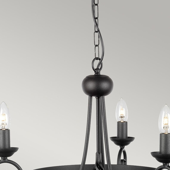 Полилей Harlech 3xE14 Black Black Elstead Lighting HR3A-BLACK | Osvetlenieto.bg