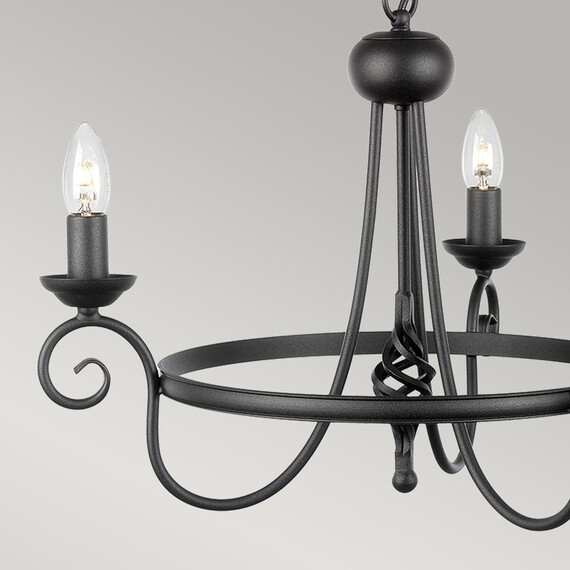 Полилей Harlech 3xE14 Black Black Elstead Lighting HR3A-BLACK | Osvetlenieto.bg