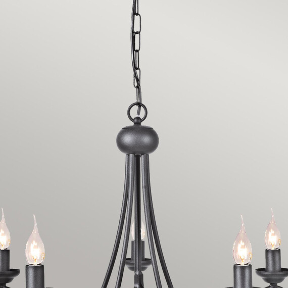 Полилей Harlech 5xE14 Black Black Elstead Lighting HR5-BLACK | Osvetlenieto.bg
