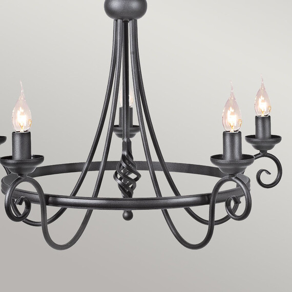 Полилей Harlech 5xE14 Black Black Elstead Lighting HR5-BLACK | Osvetlenieto.bg