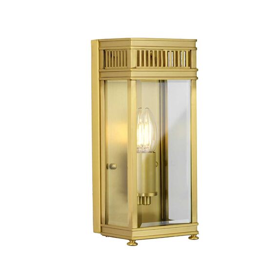 Външен аплик Holborn 1xE14 Small Half Lantern Brushed Brass Elstead Lighting HL7-S-BB | Osvetlenieto.bg