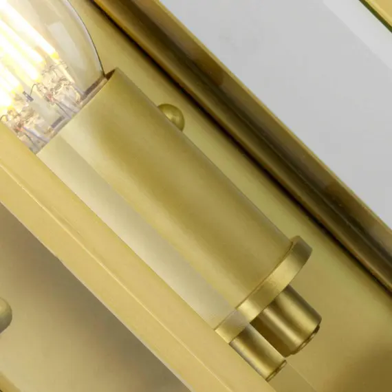 Външен аплик Holborn 1xE14 Small Half Lantern Brushed Brass Elstead Lighting HL7-S-BB | Osvetlenieto.bg