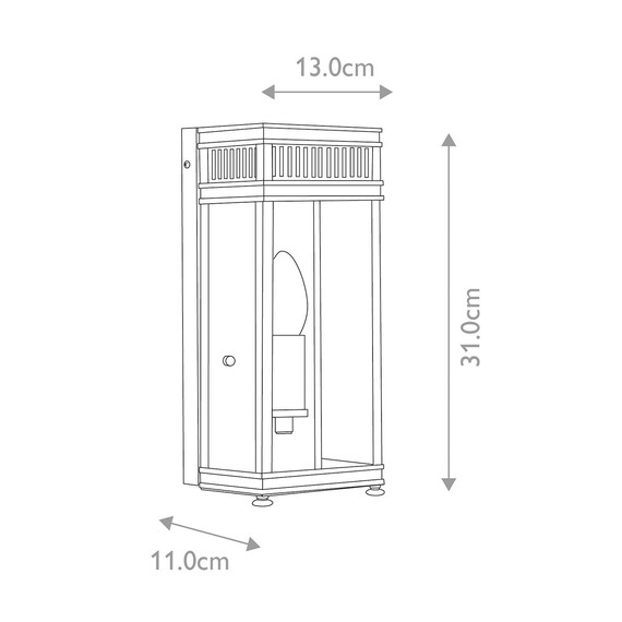 Външен аплик Holborn 1xE14 Small Half Lantern Brushed Brass Elstead Lighting HL7-S-BB | Osvetlenieto.bg