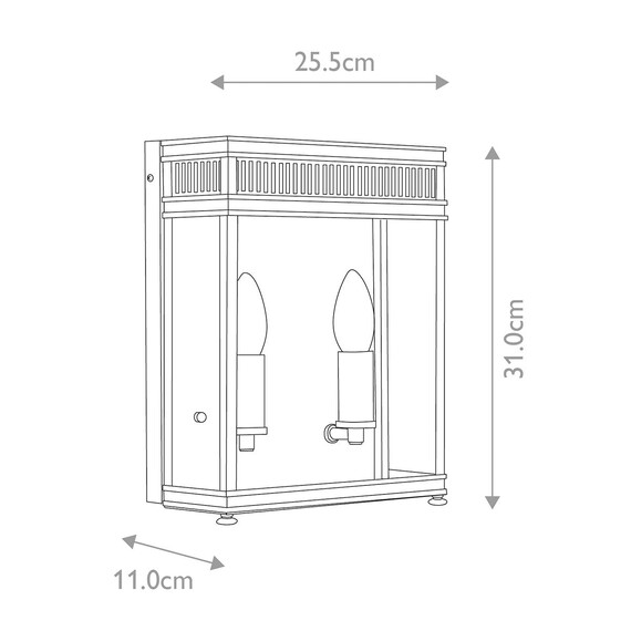 Външен аплик Holborn 2xE14 Half Lantern Medium Polished Chrome Elstead Lighting HL7-M-PC | Osvetlenieto.bg