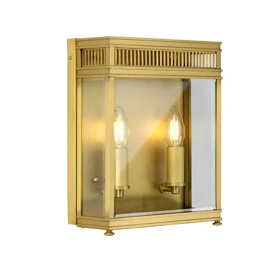 Външен аплик Holborn 2xE14 Medium Half Lantern Brushed Brass Elstead Lighting HL7-M-BB | Osvetlenieto.bg