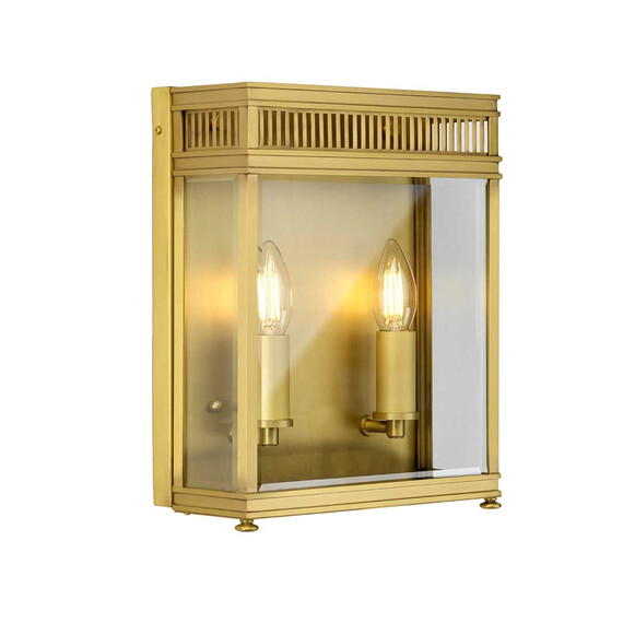 Външен аплик Holborn 2xE14 Medium Half Lantern Brushed Brass Elstead Lighting HL7-M-BB | Osvetlenieto.bg