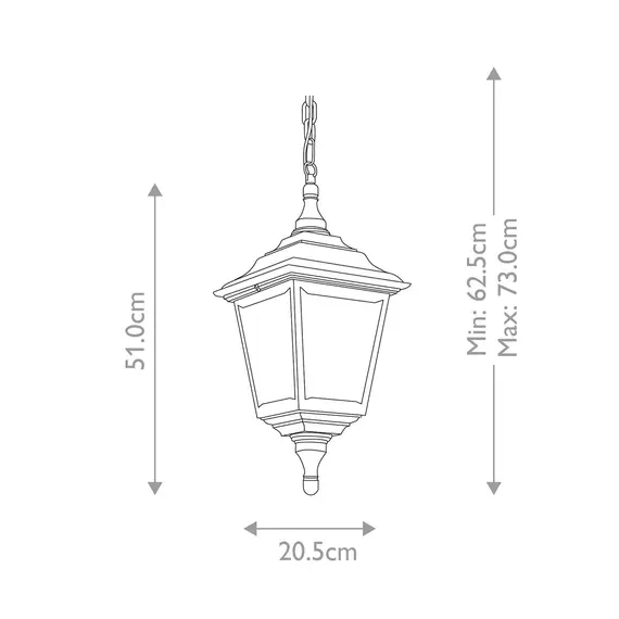Външна висяща лампа Kerry 1xE27 Black Elstead Lighting KERRY-CHAIN | Osvetlenieto.bg
