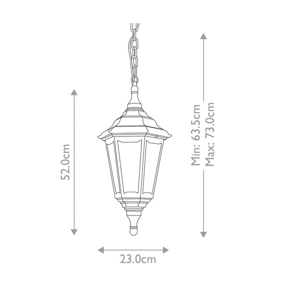 Външна висяща лампа Kinsale 1xE27 Black Elstead Lighting KINSALE-CHAIN | Osvetlenieto.bg